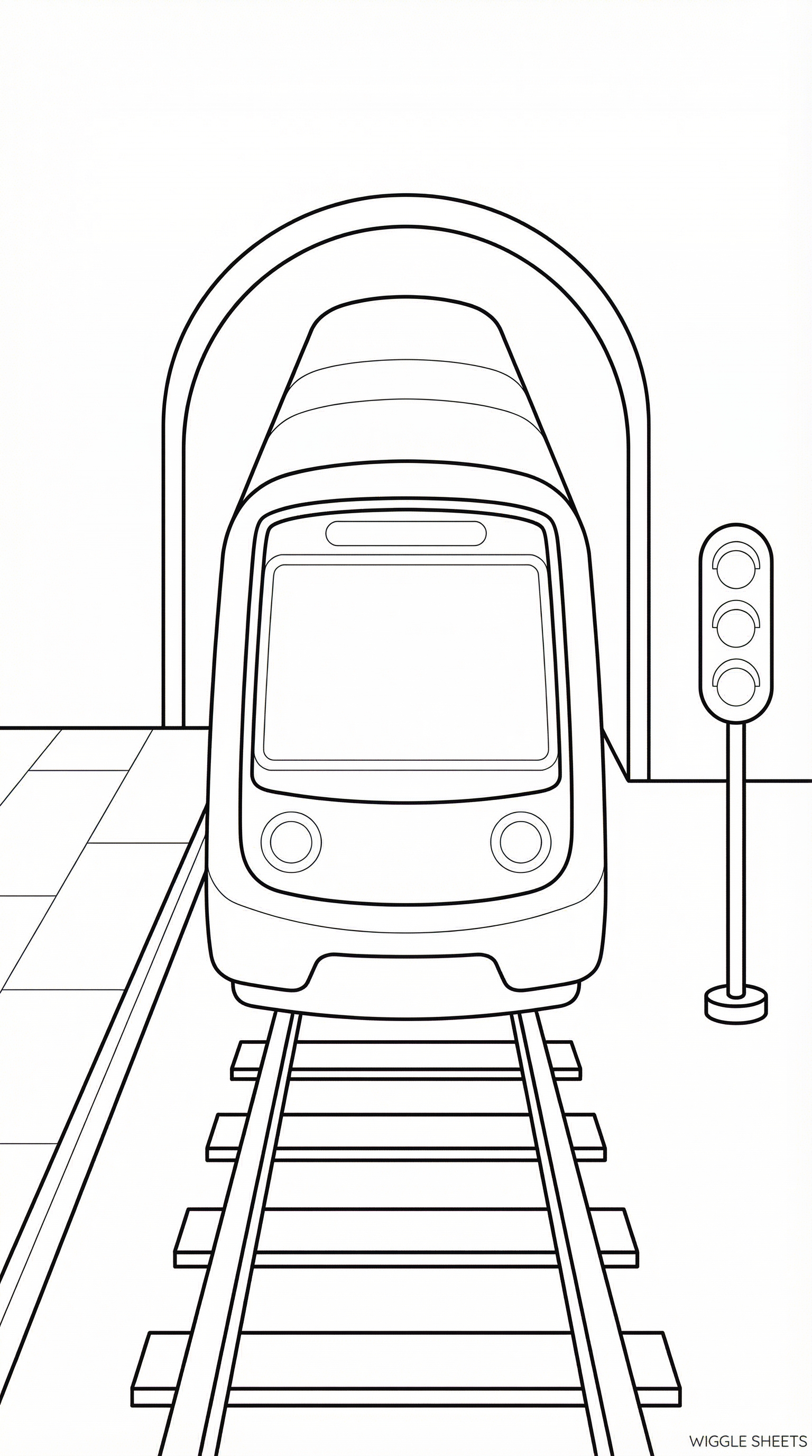 Subway Train Front Coloring Page
